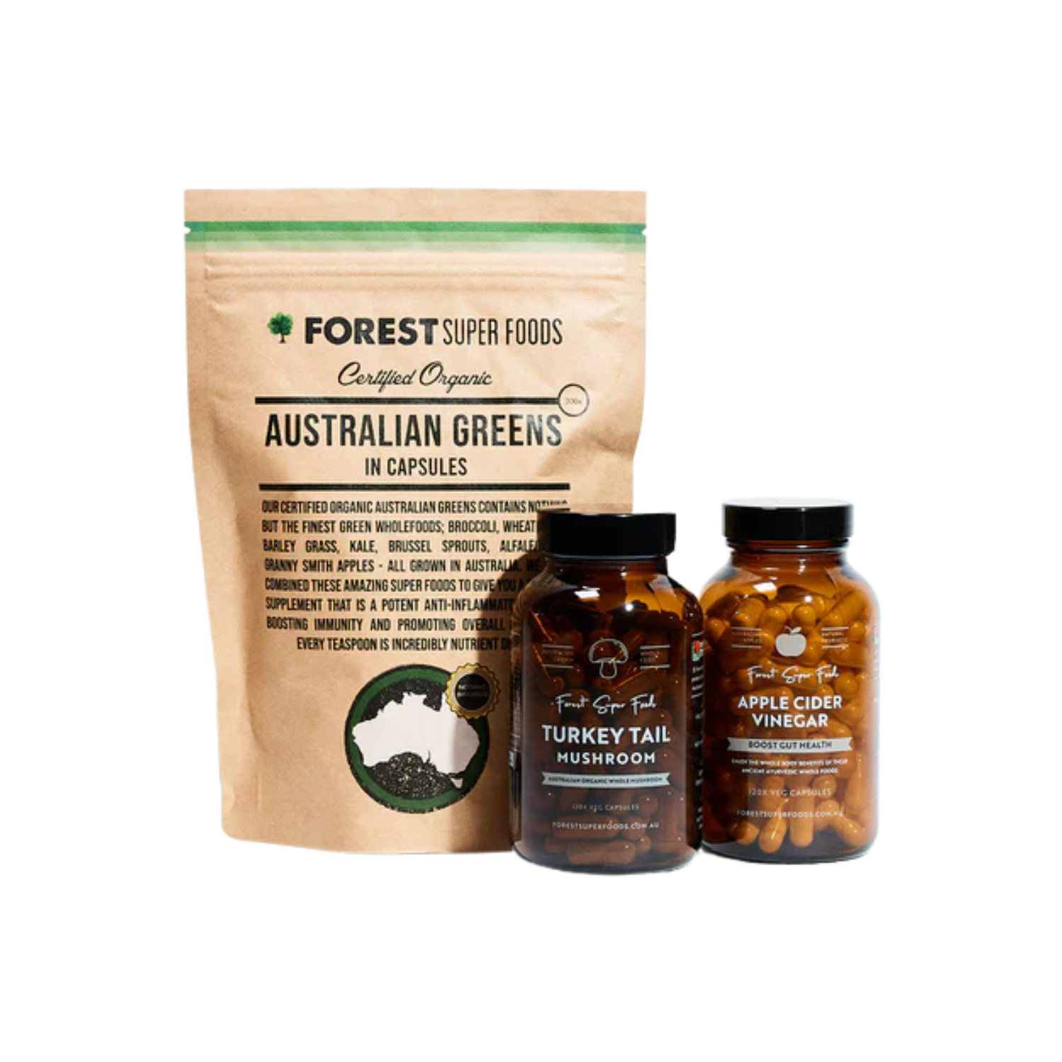 頂級超級食物、火雞尾菇、蘋果醋片、腸道健康補充品、澳洲種植