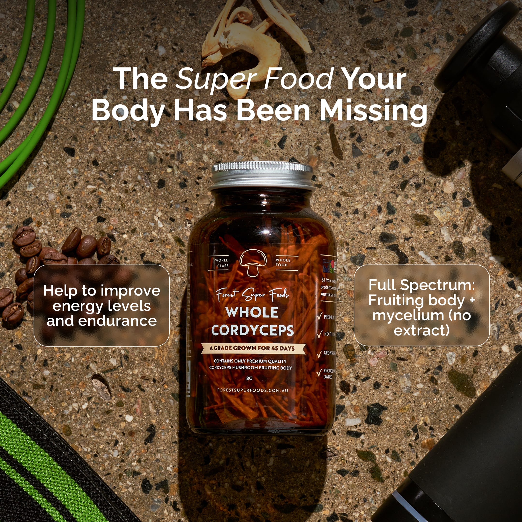 Australian Grown Cordyceps Mushroom