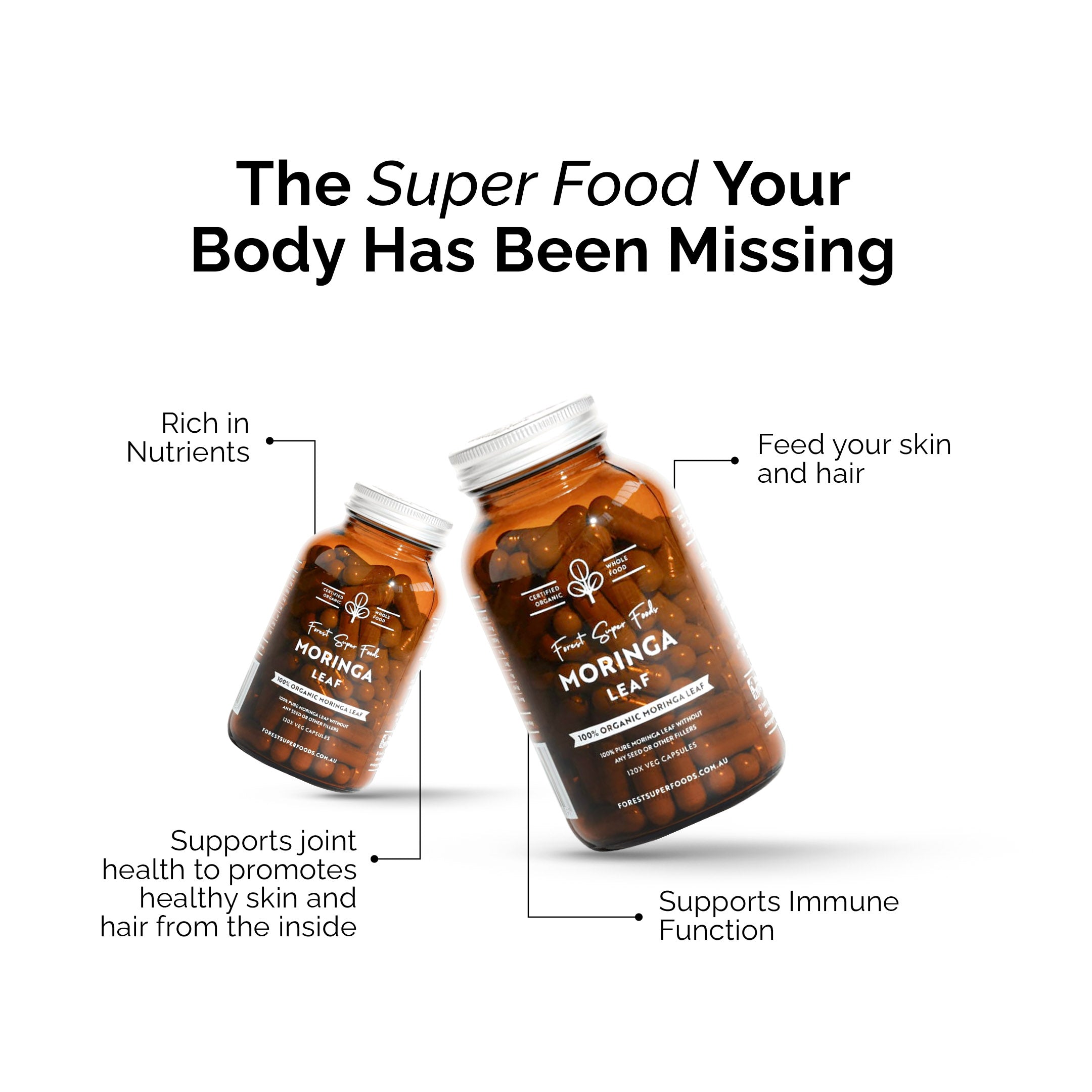 Cápsulas de moringa ecológica