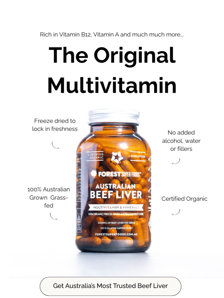 澳洲種植並冷凍乾燥的牛肝,裝於 120x 膠囊瓶中