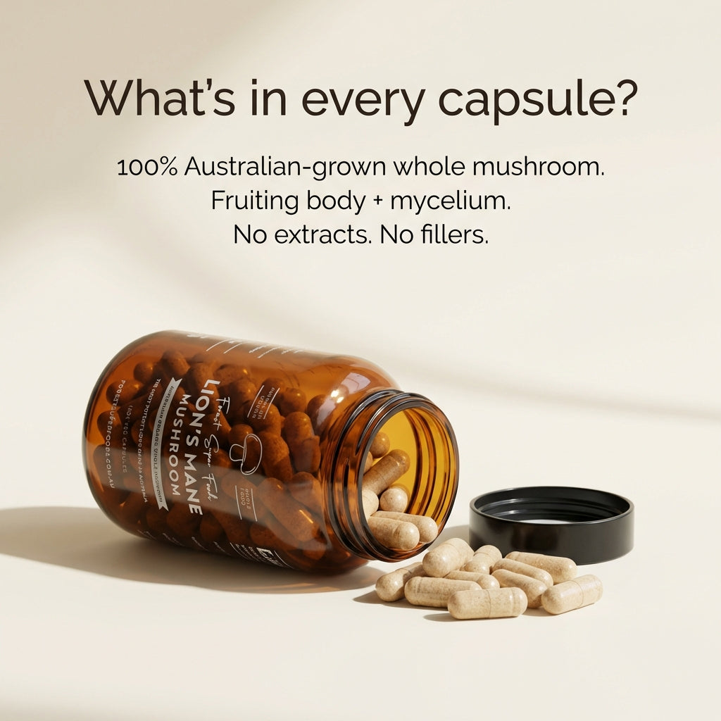 Australian Grown Lions Mane Mushroom Capsules