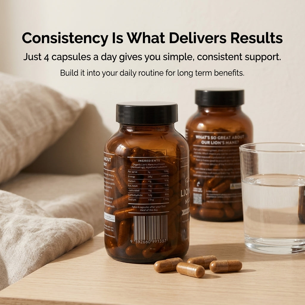 Melena de león en polvo cultivada en Australia