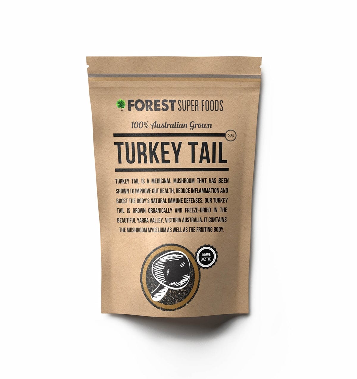 Polvo de cola de pavo cultivado en Australia