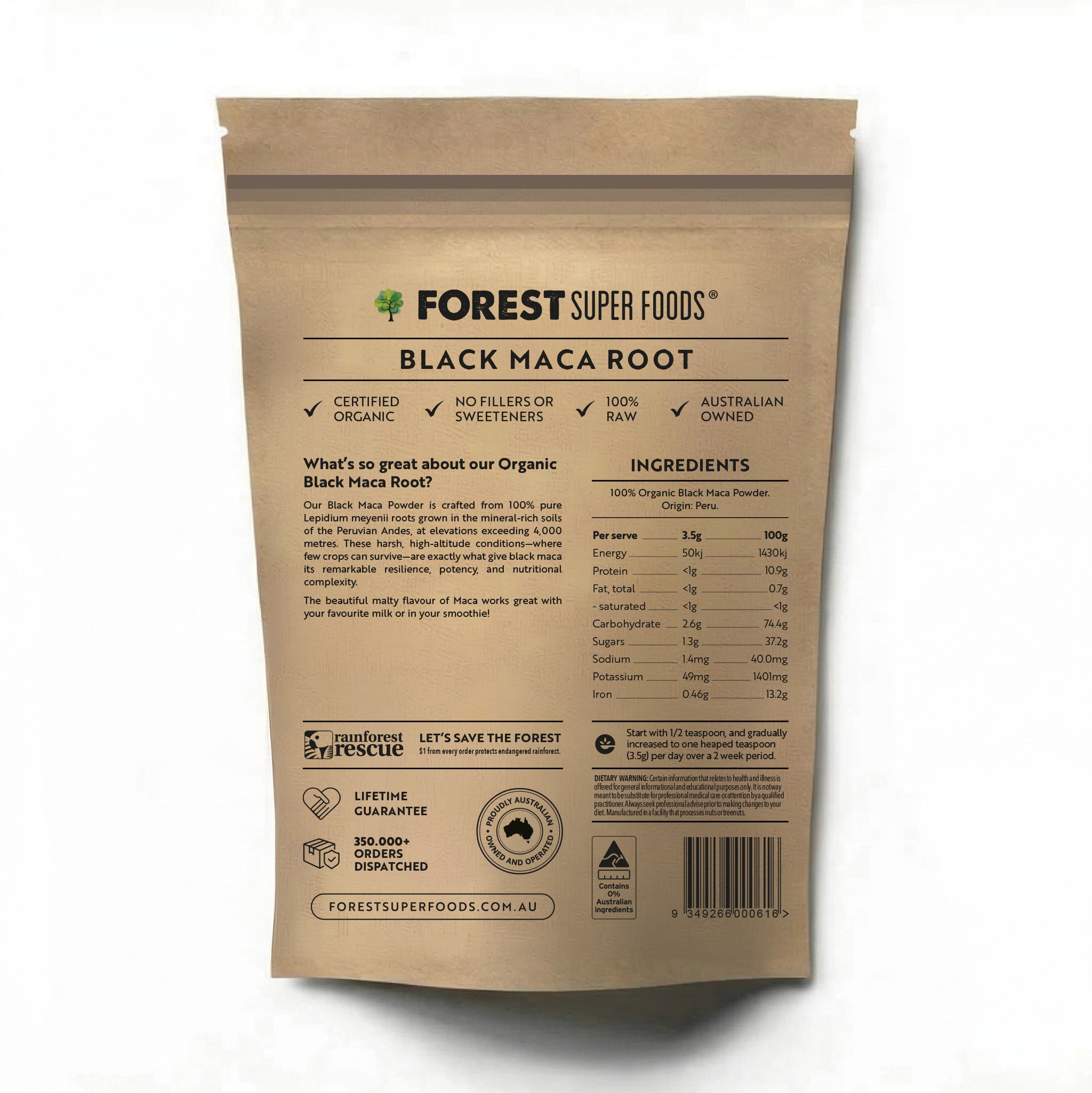 Certified Organic Black Maca Powder