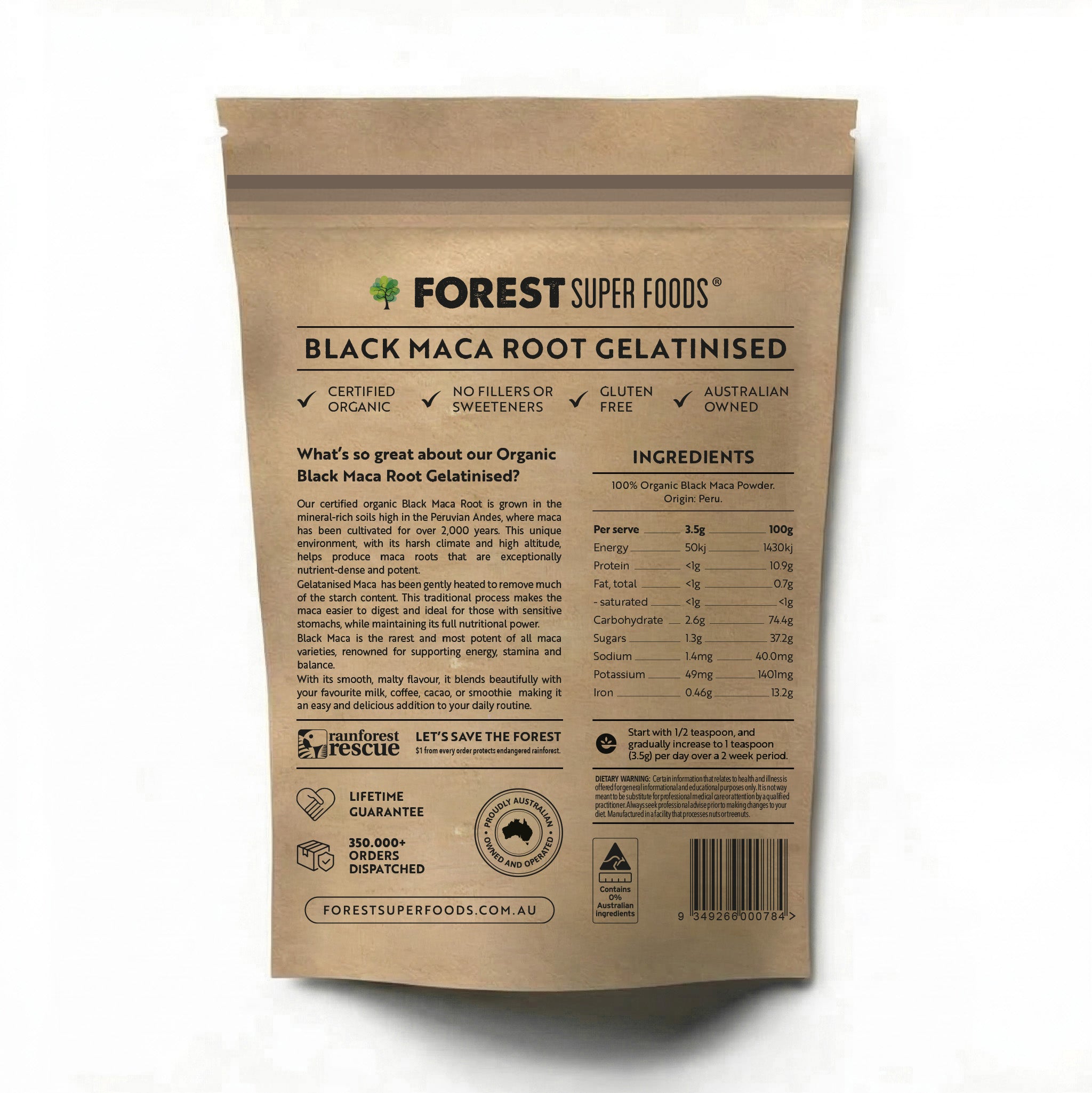 Gelatinized Black Maca Powder